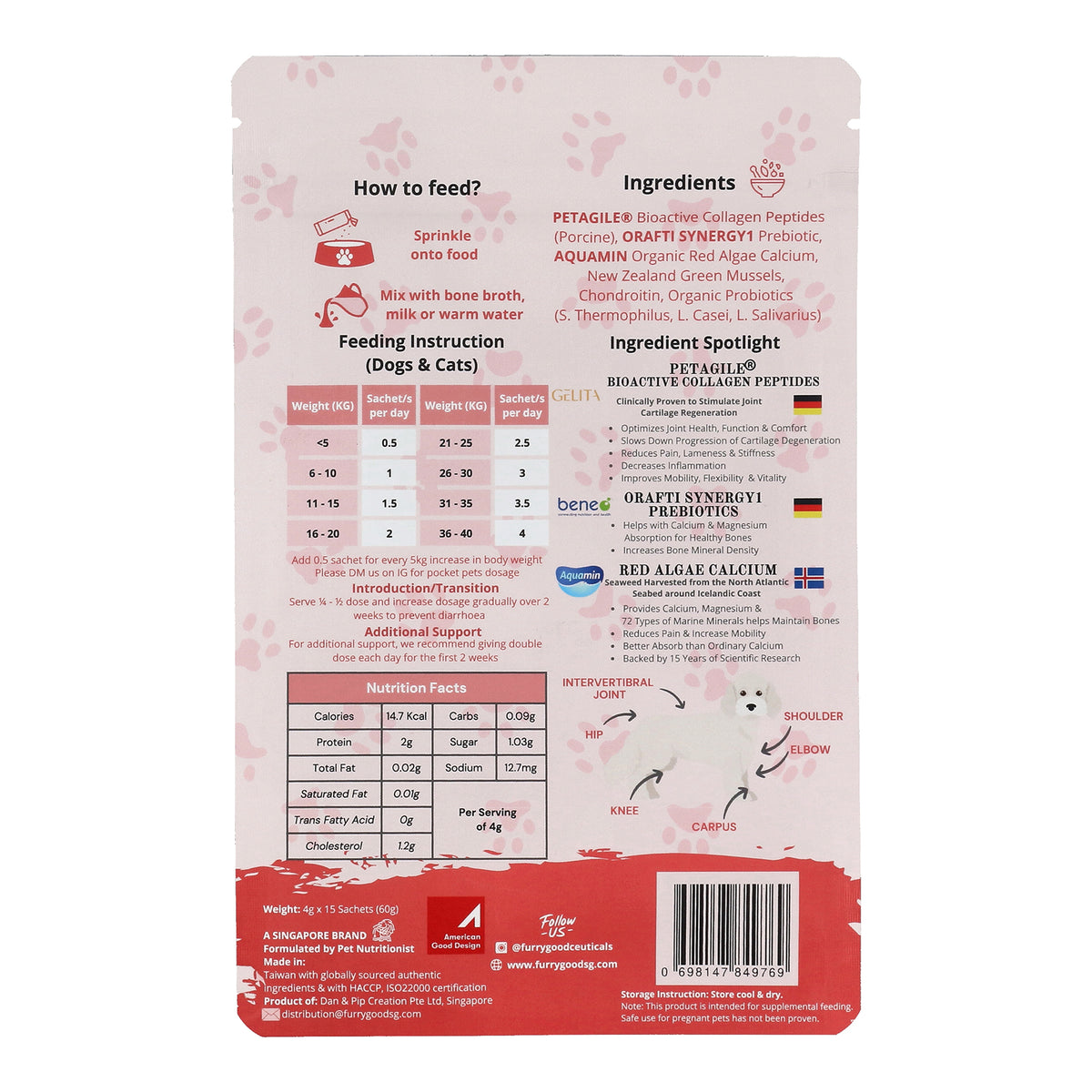 Hip & Joint Supplement for Dogs & Cats | Collagen for Hip & Joints